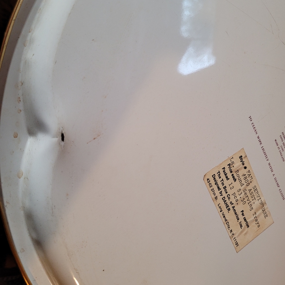 Vintage 1971 Daher Decorated Ware Round Metal Tray, Dutch Garden Floral Pattern - Picture 11 of 12